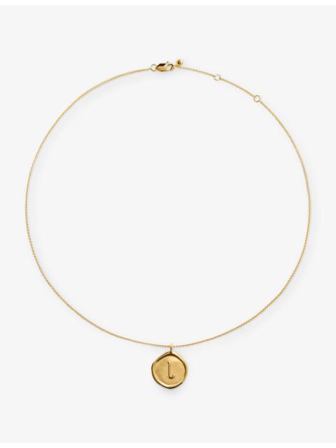 MONICA VINADER Initial L Stamp 18ct Yellow Gold Vermeil Necklace