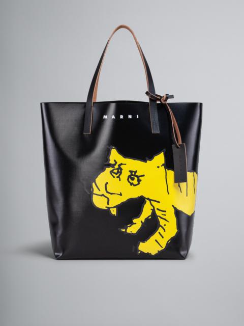 Marni BLACK TRIBECA BAG IN BLACK TIGER PRINT