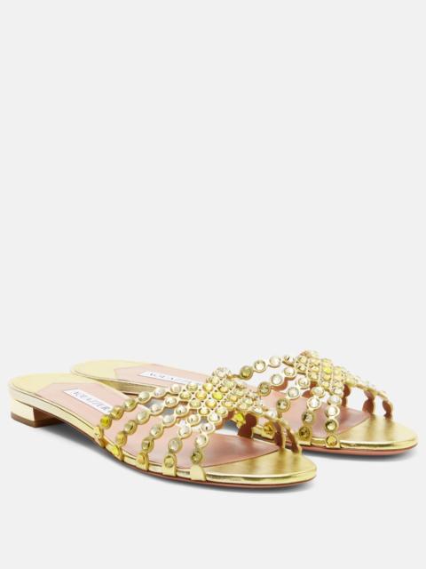AQUAZZURA Tequila embellished leather sandals