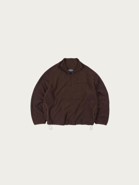 FrizmWORKS Mock Neck Fleece Anorak Parka - Brown