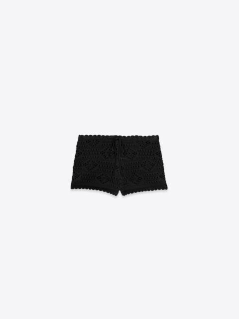 SAINT LAURENT low-waisted crochet shorts in wool