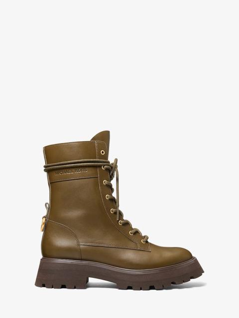 MICHAEL KORS Caleb Leather Combat Boot