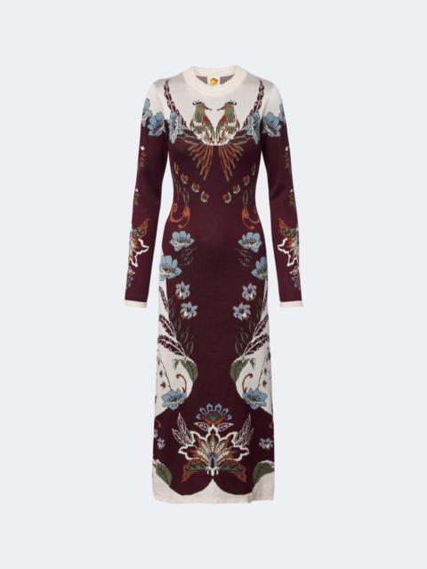 FARM RIO Millena floral jacquard sweater dress