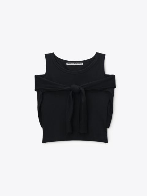 Alexander Wang layered tank with tie-front sweater detail