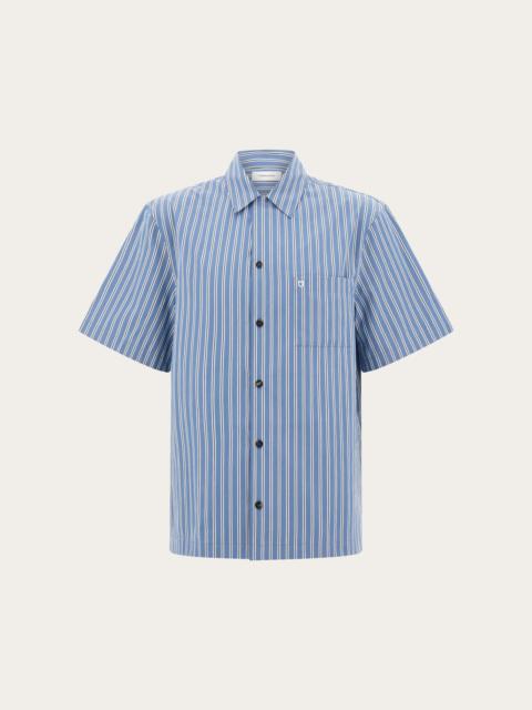 FERRAGAMO Short sleeve poplin shirt