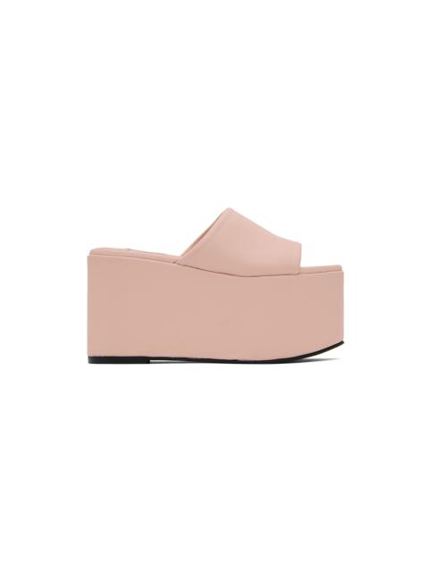 SIMONMILLER Pink Faux-Leather Blackout Platform Sandals