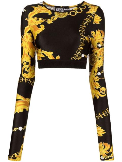 VERSACE JEANS COUTURE Logo Couture-print crop top