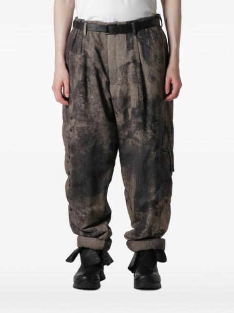 Yohji Yamamoto buttoned patterned trousers