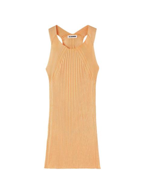 ribbed-knit sleeveless blouse