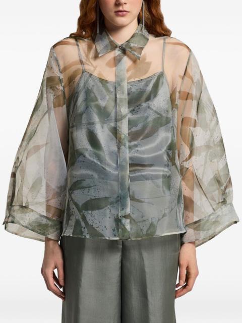 PESERICO floral print button up shirt