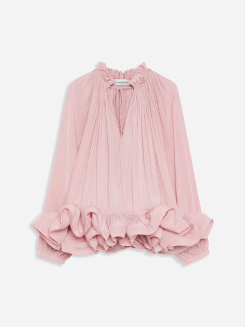 Lanvin LONG-SLEEVE CHARMEUSE BLOUSE