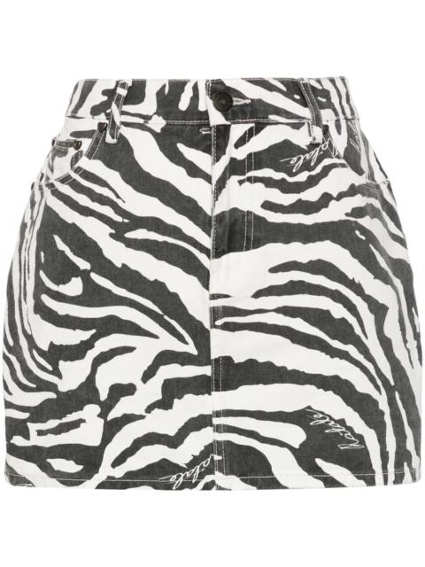 ROTATE zebra-print organic cotton mini skirt