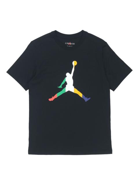 Jordan Air Jordan Solid Color Round Neck Printing Short Sleeve Black DN1469-010