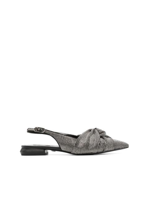 Roberto Cavalli crystal-embellished slingback ballerinas
