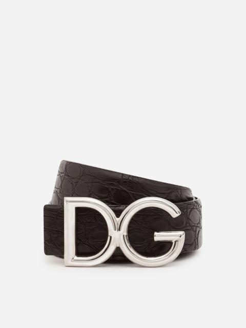 Dolce & Gabbana Crocodile belt with DG logo