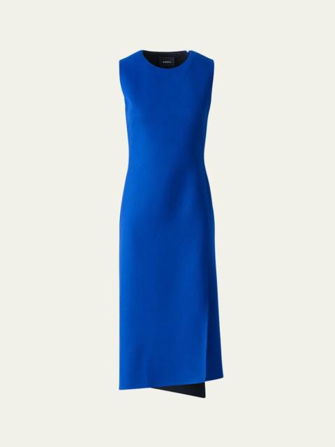 AKRIS Trapezoid Panel Sleeveless Midi Dress