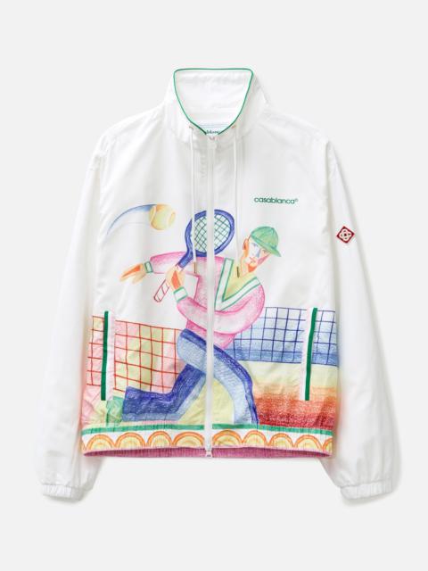 CASABLANCA CRAYON PRINT NYLON TRACK JACKET