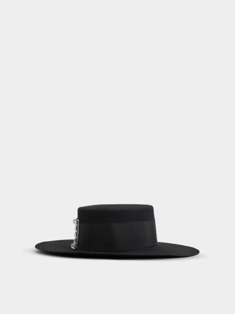 Roger Vivier Très Vivier Rhinestone Buckle Hat in Felt