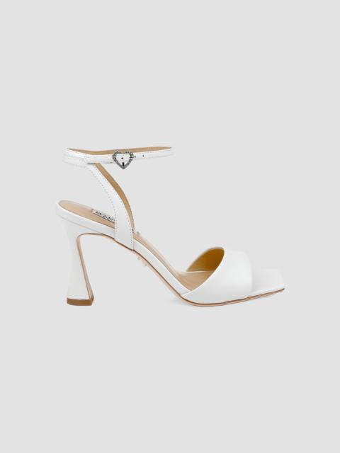 BADGLEY MISCHKA Women's Cady 85MM Leather Sandals - White Leather