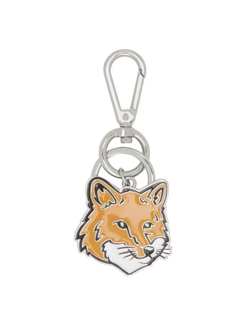 Maison Kitsuné Silver & Orange Bold Fox Head Keychain