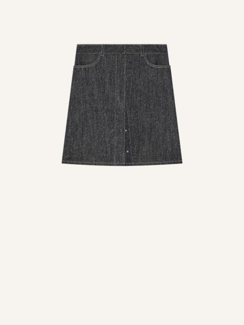courrèges DENIM TWEED SNAP PENCIL SKIRT