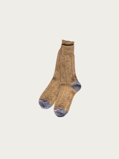 Kapital 96 Yarns Linen Jacquard KUBA Socks - Brown