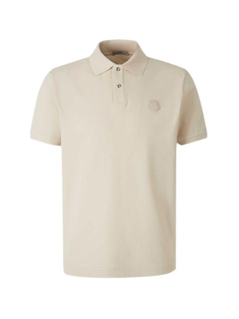 Moncler tonal patch metal button polo shirt