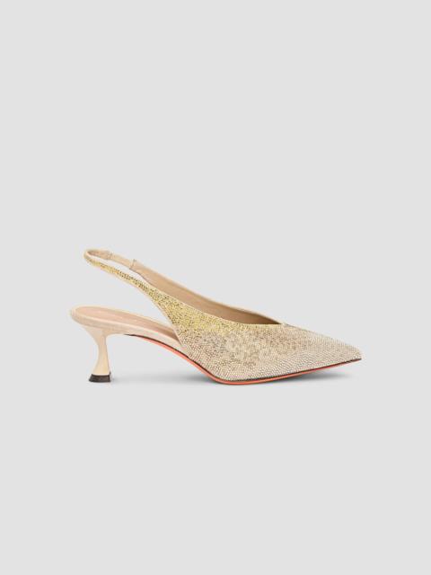 Santoni Women's 55MM Leather Slingback Pumps - Gold