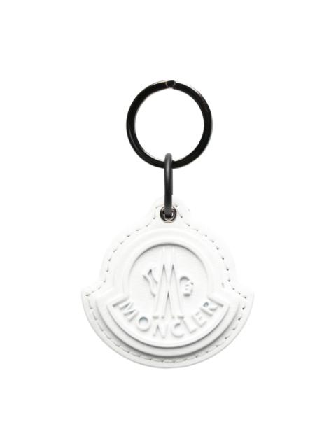 Moncler embossed-logo leather keyring