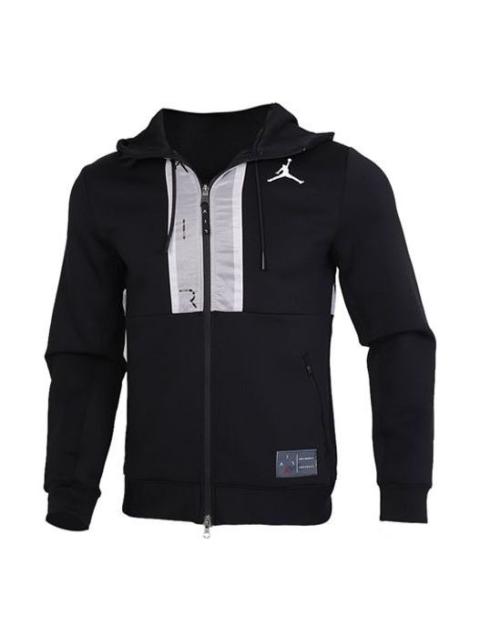 Jordan Air Jordan Casual Sports Hooded Jacket 'Black Light Grey' CK6448-010