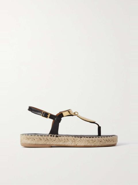 Chloé + NET SUSTAIN Pema embellished leather espadrille sandals