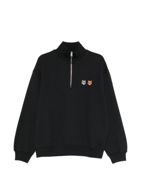 Maison Kitsuné Fox-head half-zip sweatshirt