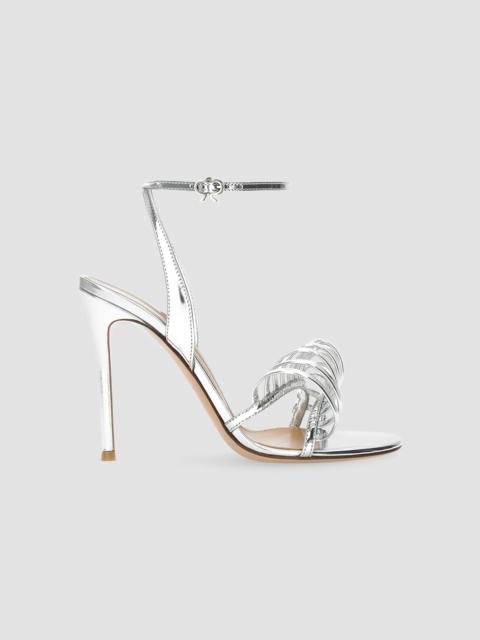 Gianvito Rossi Women's 105MM Sculptural Leather Sandals - Silver