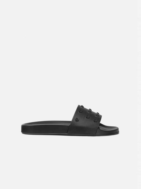 VERSACE Medusa Stud Leather Slides