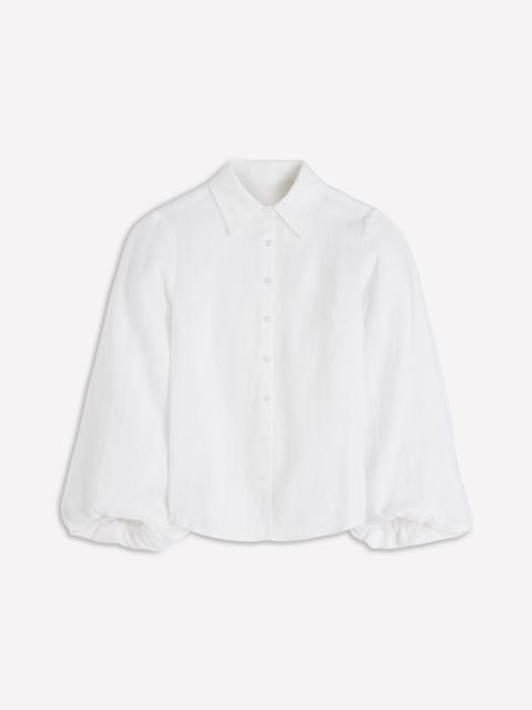BODEN Puff Sleeve Linen Shirt-White