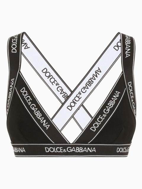 Dolce & Gabbana Jersey triangle bra with branded elastic trims