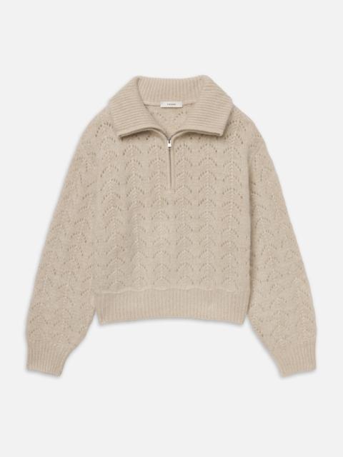 FRAME The Airy Lurex Quarter Zip
