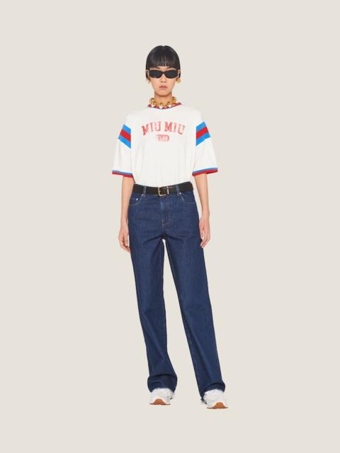 Miu Miu Oversized printed jersey T-shirt