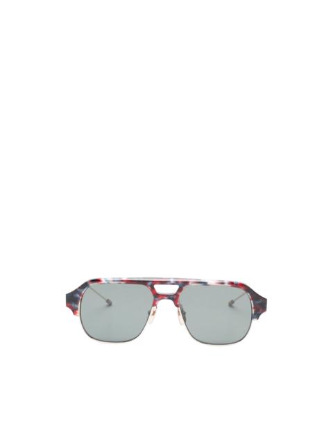 Thom Browne patterned pilot-frame sunglasses