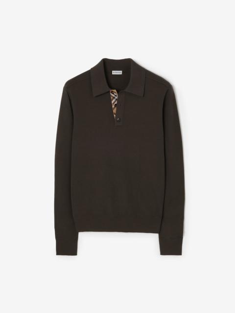 Burberry Long-sleeve Wool Polo Shirt
