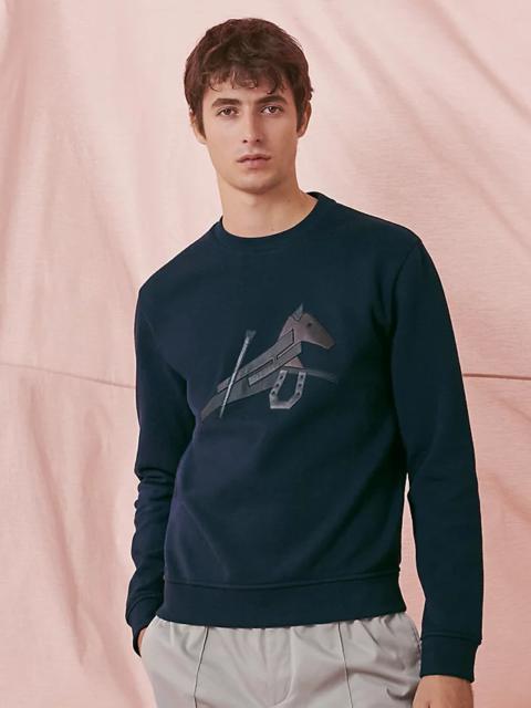 Hermès Crewneck sweater with leather detail