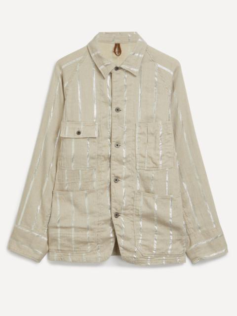 Linen Glitter Phillies Stripe CACTUS Coverall Overshirt