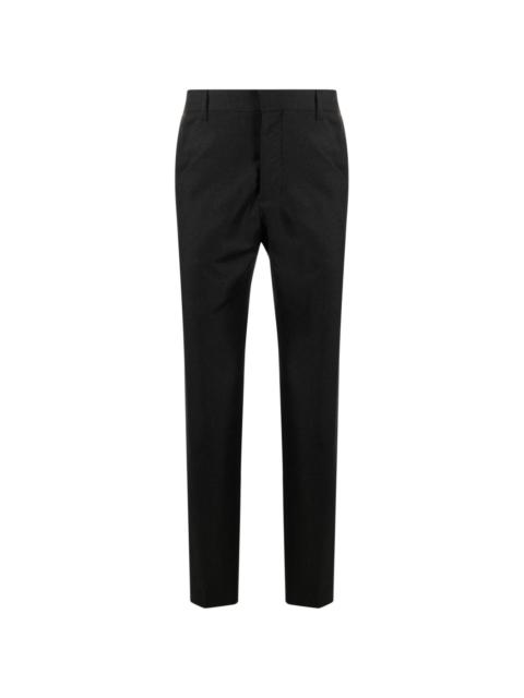 tapered-leg wool trousers