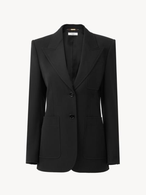 Chloé SINGLE-BREASTED TAILORED JACKET IN WOOL GRAIN DE POUDRE