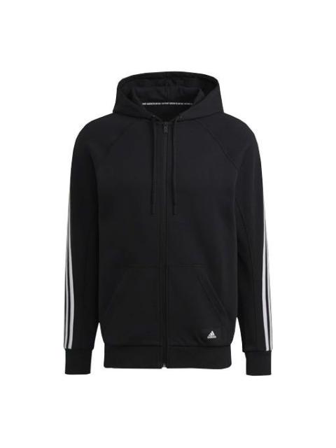 adidas Long Sleeves Zipper Hooded Jacket Black GM6450