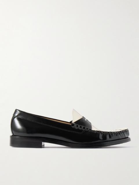 Stuart Weitzman Lottie Two-tone Leather Loafers