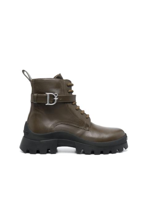 DSQUARED2 logo-buckle detail ankle boots