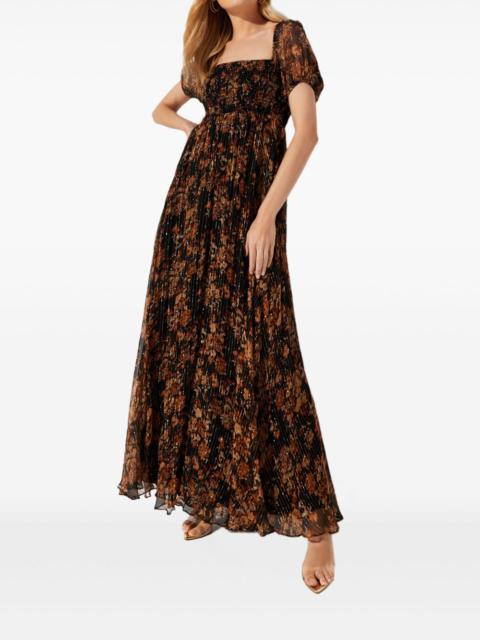 CAROLINE CONSTAS floral-print square-neck maxi dress