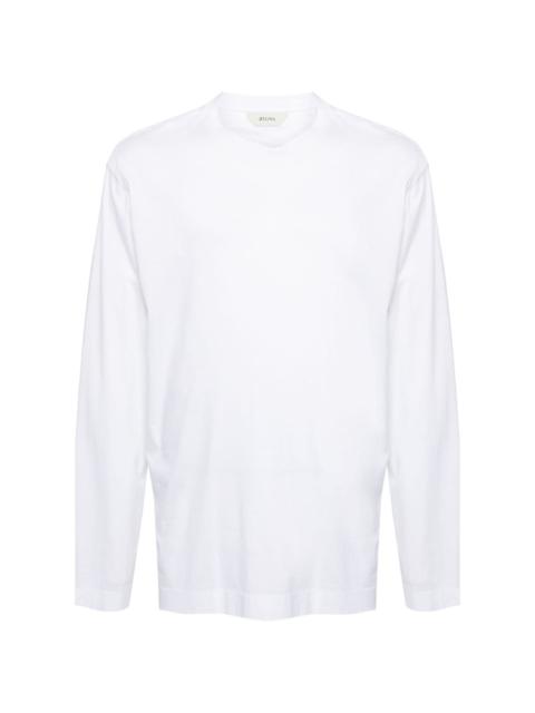 long-sleeve cotton T-shirt