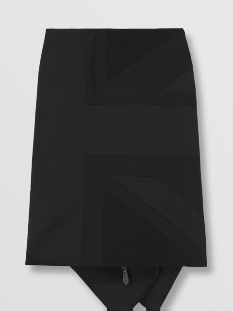 Flag Intarsia Satin Skirt